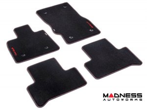 Alfa Romeo Stelvio Floor Mats - Genuine Alfa - Black Carpet - Red Trim